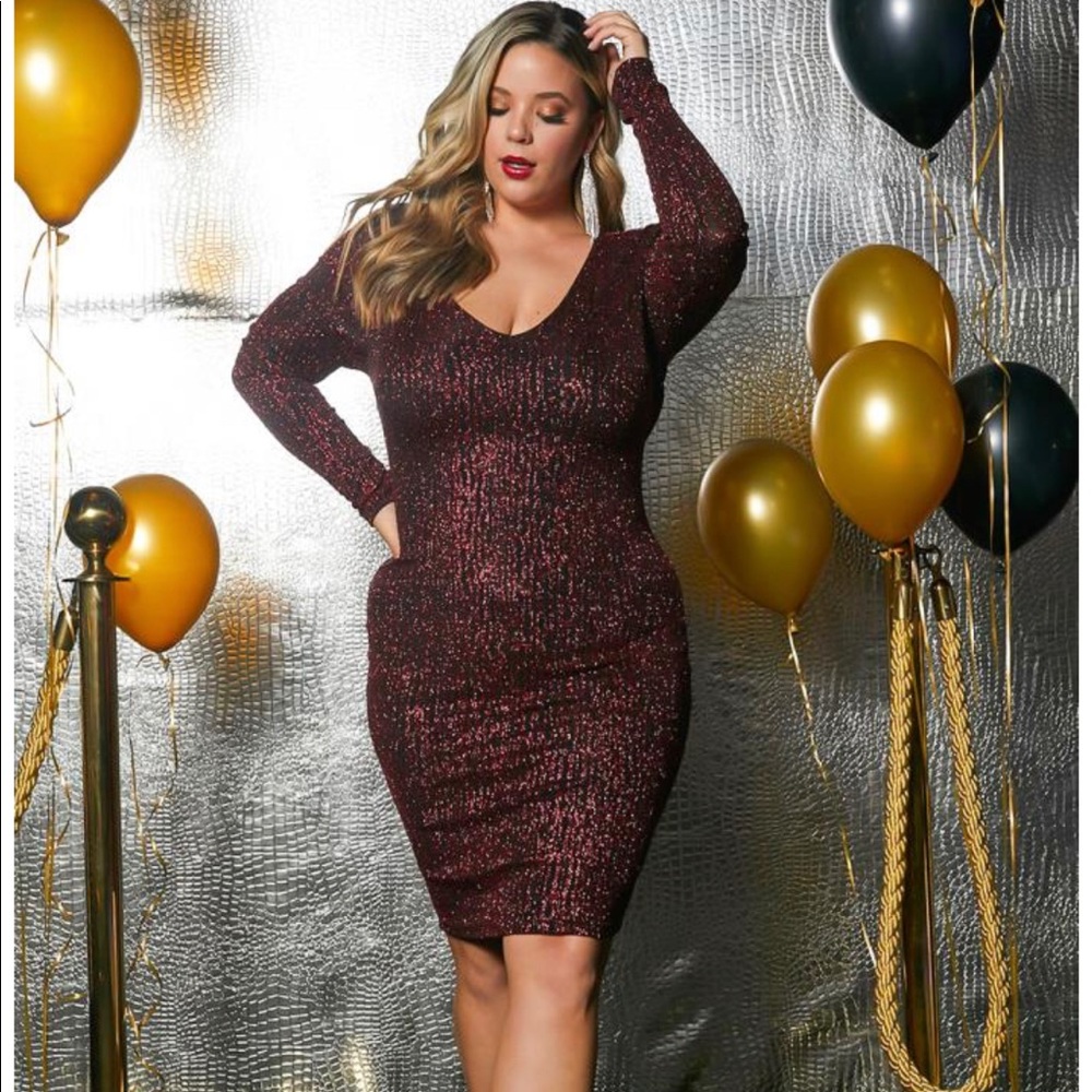 Red Sparkle Bodycon Party Dress